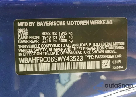 2025 BMW Z4 M40I z USA, uszkodzony, nr VIN WBAHF9C06SWY43523